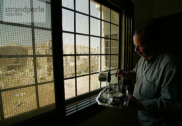 Pouring coffee at clinic