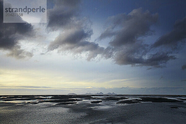 Vestmannaeyjar islands seen from the southern part of Iceland