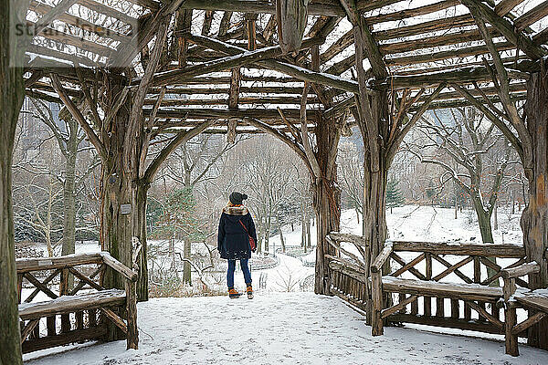 Woman standing in a Gazebo