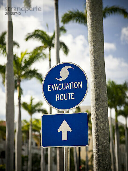 Evacuation route sign in Florida