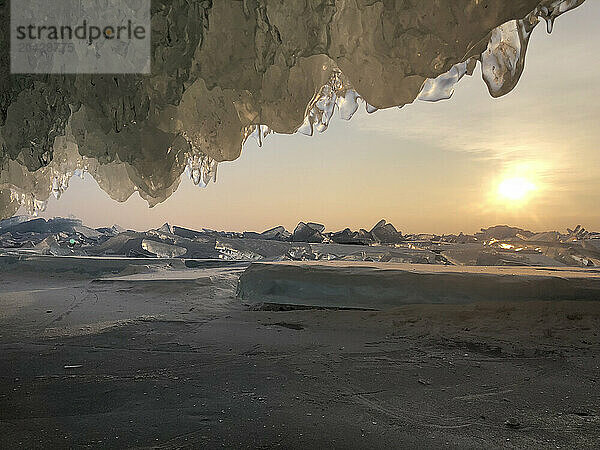 Ice cave in Baikal Lake  Irkutskâ€ Oblast  Siberia  Russia