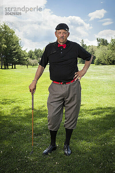 Middle Aged Man Posing for a Portrait during a Hickory Golf Tournament