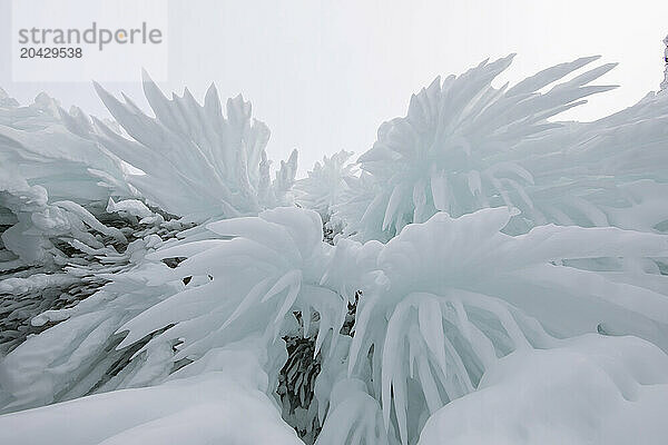 Ice formations at Lake Baikal  Irkutskâ€ Oblast  Siberia  Russia