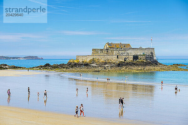 Fort National and the beach at Saint-Malo  Bretagne  France