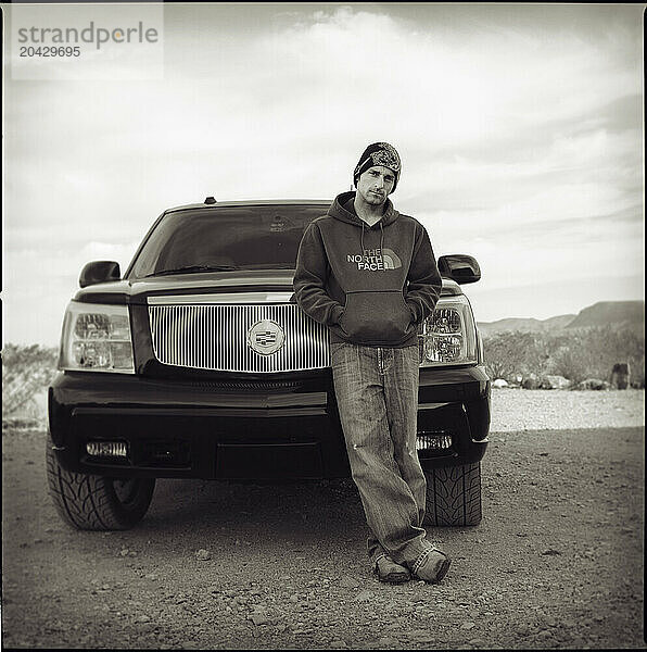 A rock climber poses for a portrait at Hueco Tanks State Park  Texas