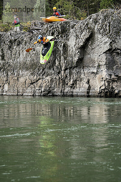 Cliff Diving in a Kayak