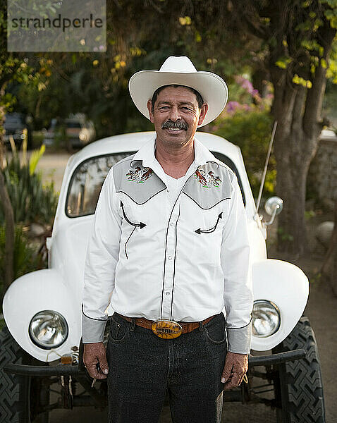 A man and his off-road bug  Baja  Mexico