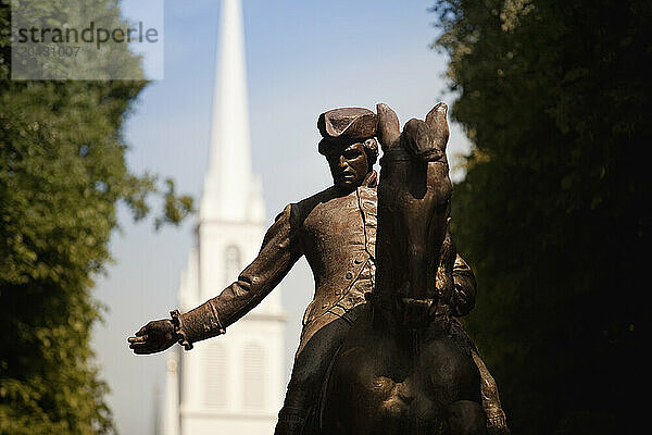 Statue of Paul Revere in Boston