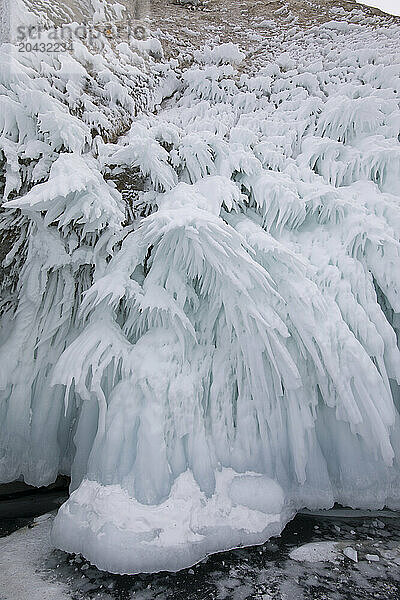 Ice formations at Lake Baikal  Irkutskâ€ Oblast  Siberia  Russia