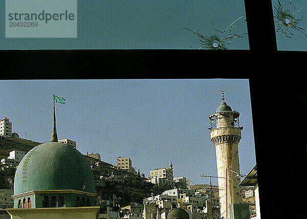 Yasmeen Hotel in Nablus with bulletholes