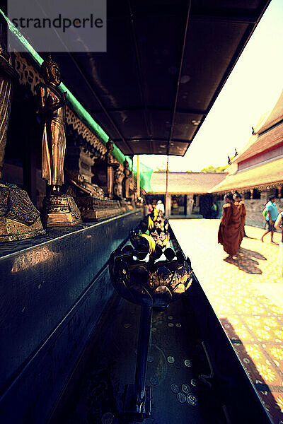 an old oil lamp in Wat Phrathat Doi Suthep   Chang Mai  Thailand