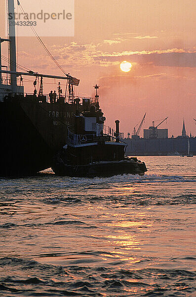 tanker/tug at sea