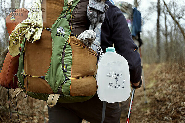 Two hikers hiking the Appalachian Trail