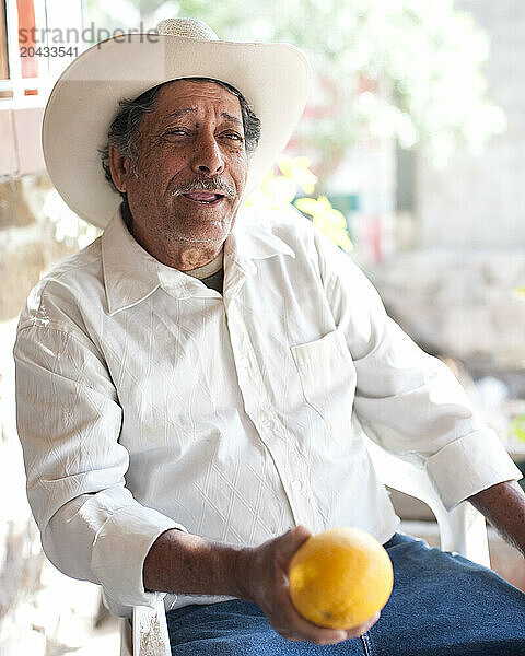 Orange farmer  Baja  Mexico