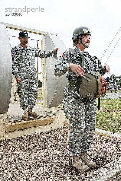 Soldiers participate in airborne training at Fort Benning in Columbus  GA. April 2010