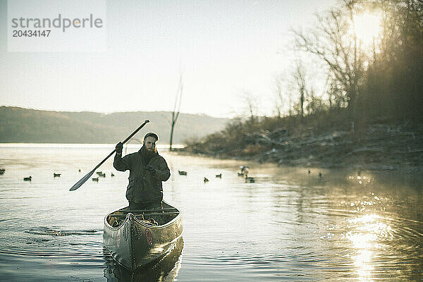 Winter waterfowl hunt on Truman Luke