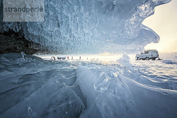 Ice cave in Lake Baikal  Irkutsk Oblast  Russia