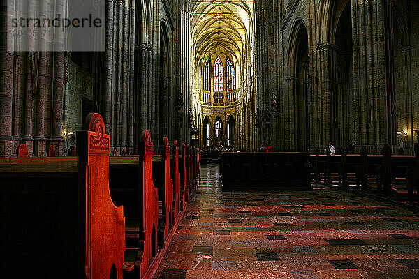 Saint Vitus Cathedral  interior. Prague  Czech Republic.