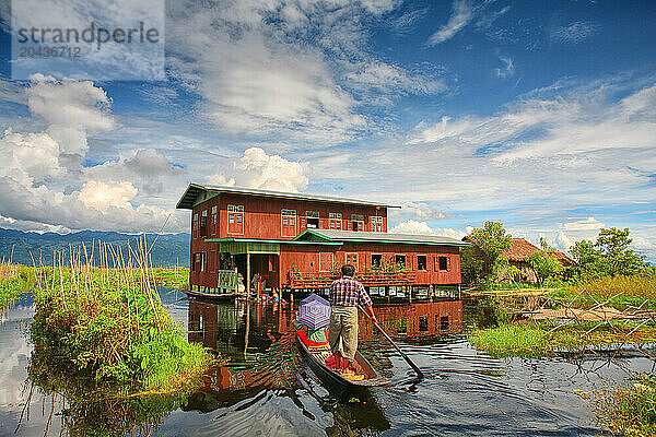 Crops floating Inle Lake in Myanmar