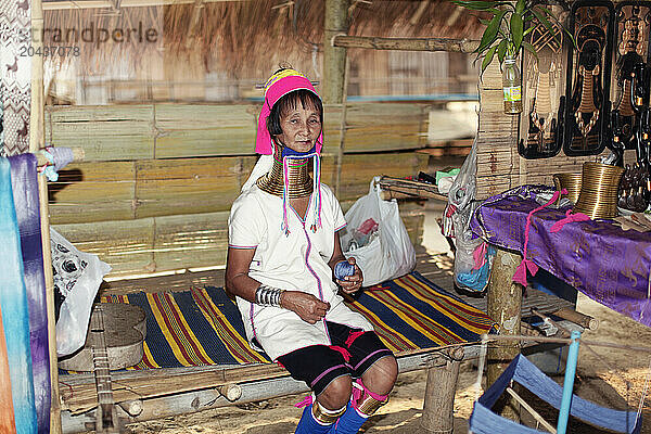 Myanmar-Thailand border is located near Mae Hong Long Neck Karen women living in the last