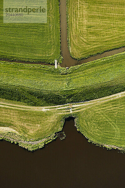 Polders near village of Ezinge in north of Netherlands