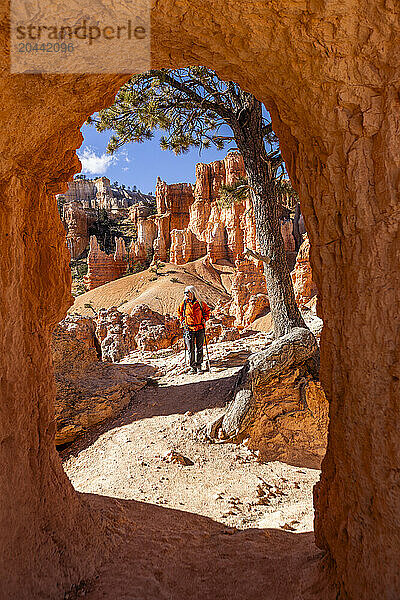 Woman hiking in Bryce Canyon National Park