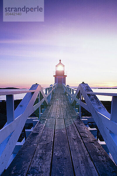 Marshall Point Light Station at dusk