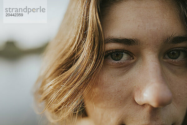 Close-up of young woman