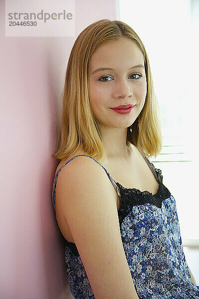 Portrait of Teenage Girl Smiling