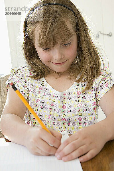 Young Girl Doing Homework