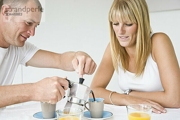 Couple Having Breakfast