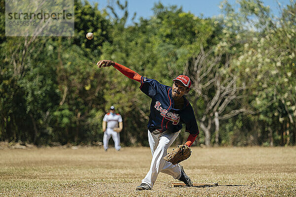 Baseball game near Escameca  Rivas  Nicaragua  Central America