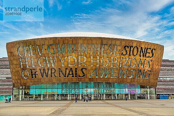 Wales Millennium Centre  Wales national arts centre  opened 2004  Cardiff Bay  Cardiff  Wales  United Kingdom  Europe