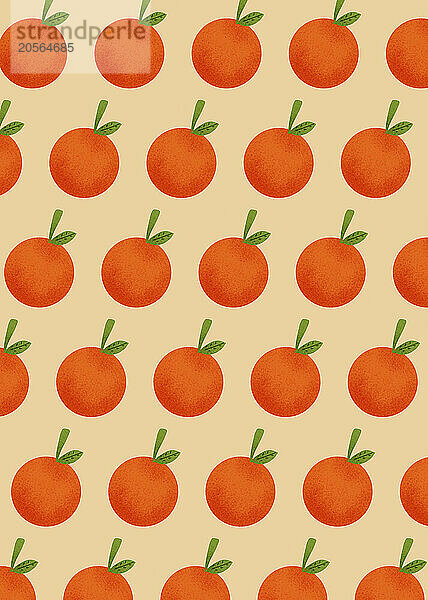 Orange fruits pattern over peach background