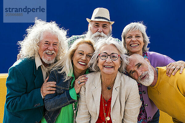 Group of senior happy friends enjoying together