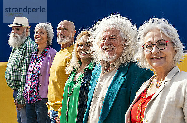 Senior happy friends spending leisure time together