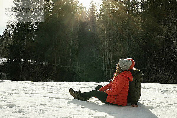 Friends enjoying winter vacation together