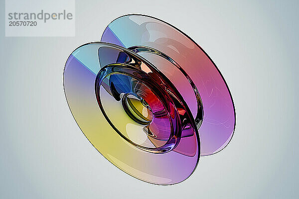 3d rendering of colorful abstract circle shape against white background