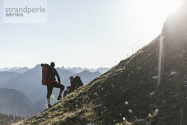 Mature couple resting on mountain of Tyrol in Austria