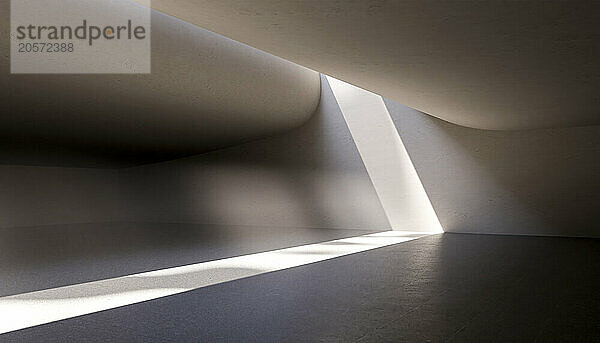 3D render of illuminated corridor