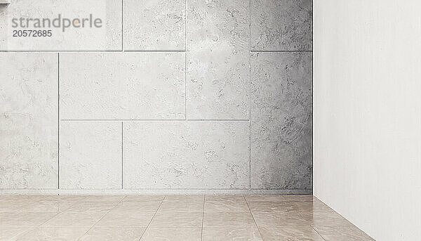 3D render of textured gray and white colored wall