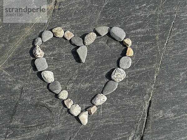 Heart made of pebbles