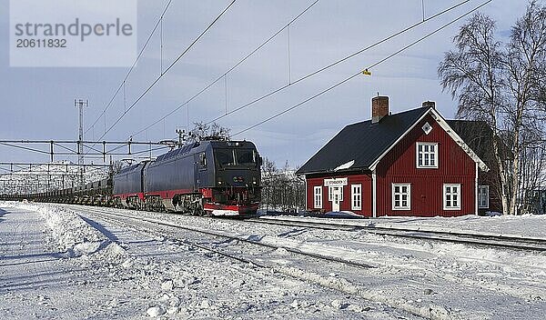 Ore railway between Kiruna and Narvik  here in Stenbacken