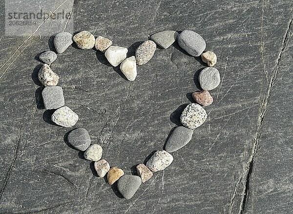 Heart made of pebbles