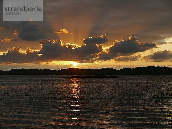 Sunset in Fjällbacka  Bohuslän  Sweden. sundown at the swedish westcoast