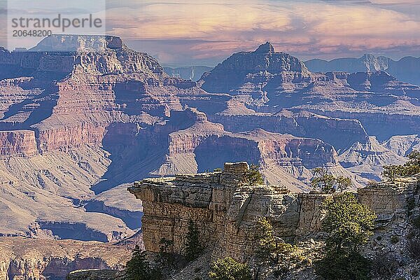 View over the south and north rim part in grand canyon