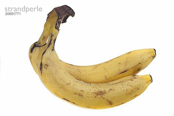 Two bananas isolated on white background