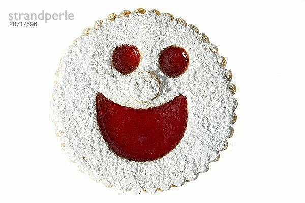 Smiling cookie isolated on white backgriund