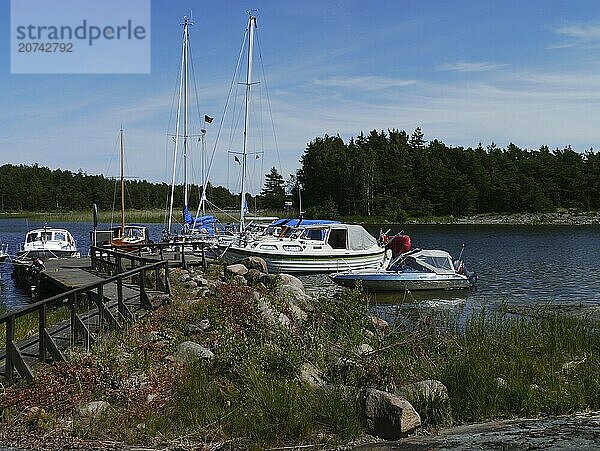 Small jetty on the island of Lurö in Lake Vänern