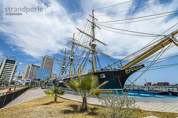 Replica of the Chilean Navy ship Esmeralda that was sunk at the Battle of Iquique in 1879  Iquique  Atacama desert  Chile  South America